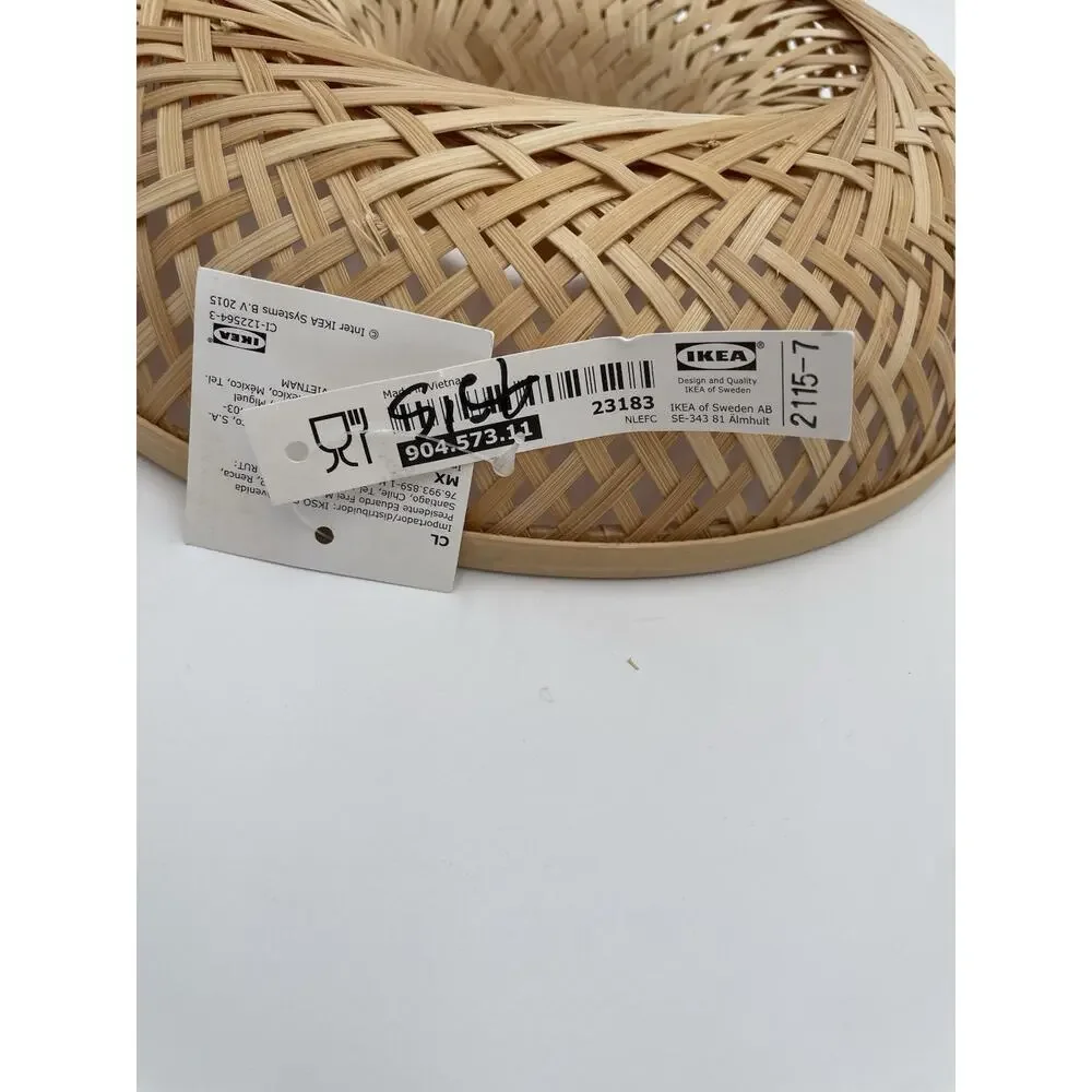 IKEA Round Serving Basket Bamboo Crackers Breads Chips Or Wall Display Basket